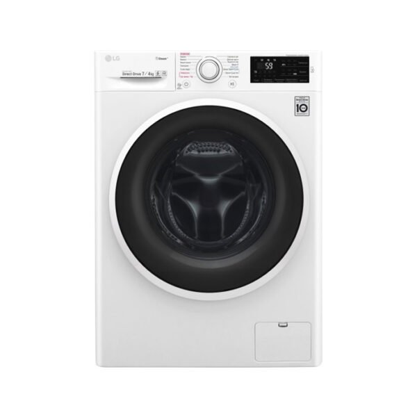 LG F2J6HG0WR front load washing machine view