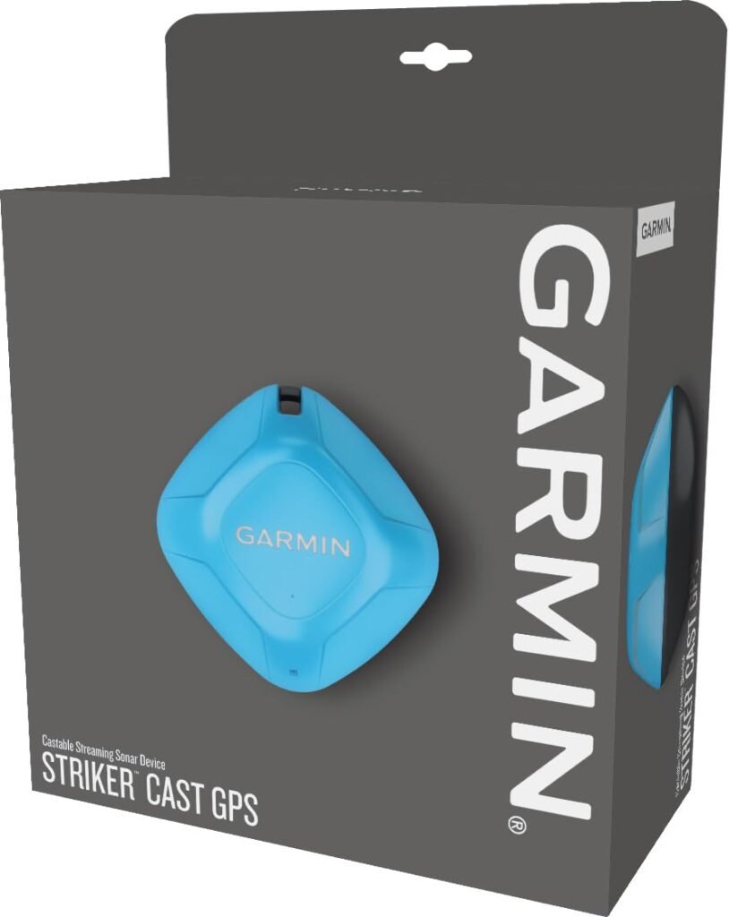 Garmin Striker Cast GPS castable fish finder floating in water