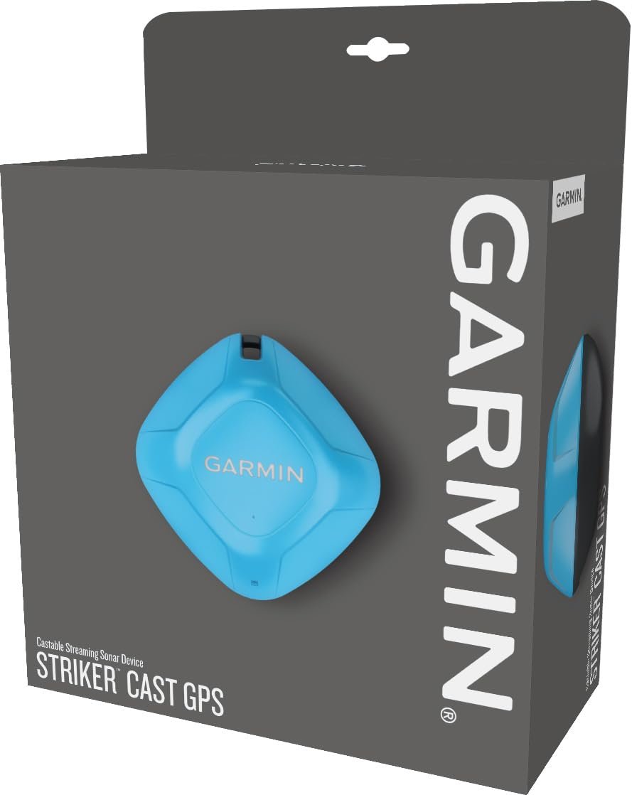 garmin-striker-cast-gps-fish-finder.jpg Garmin Striker Cast GPS castable fish finder floating in water