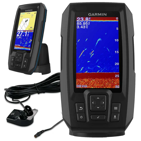 Garmin Striker Plus 4 fish finder with CHIRP sonar display