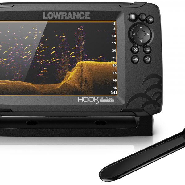 Lowrance HOOK Reveal 7 TripleShot fish finder sonar display