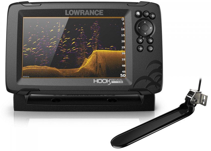 Lowrance HOOK Reveal 7 TripleShot fish finder sonar display