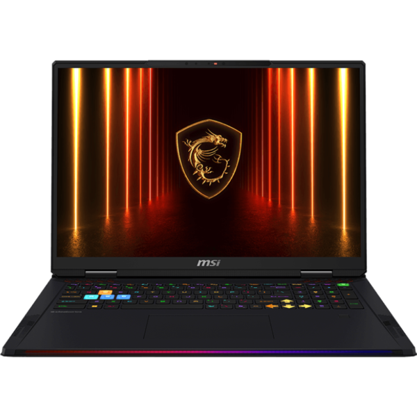 MSI Raider A18 HX gaming laptop RGB keyboard and large display