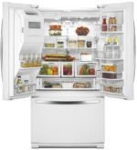 Whirlpool WRF989SDAM fridge interior with shelves and drawers